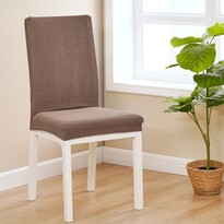 Husă scaun multielastică impermeabilă 4Home Magic clean maro, 45 - 50 cm, set 2 buc.