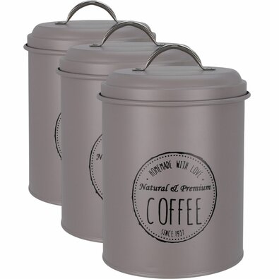 Set de cutii metalice pentru alimente Excellent Houseware 13,5 x 18 cm, 3 buc., maro