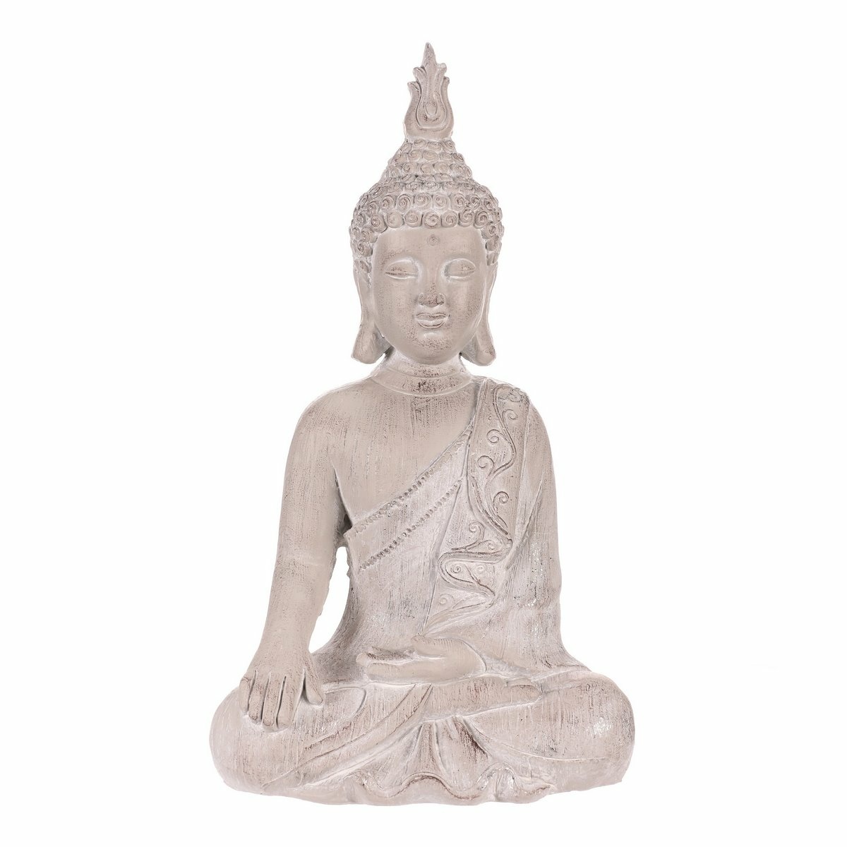 Dekoráció Buddha szobor ülve, szürke, polirezin ,30 x 22 x 54 cm akciós termékkép 1