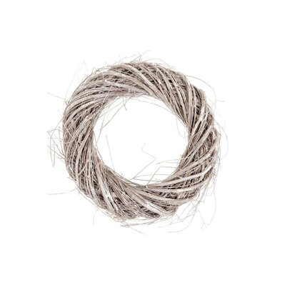 Pleteni venec, premer 35 cm, sivo-bel