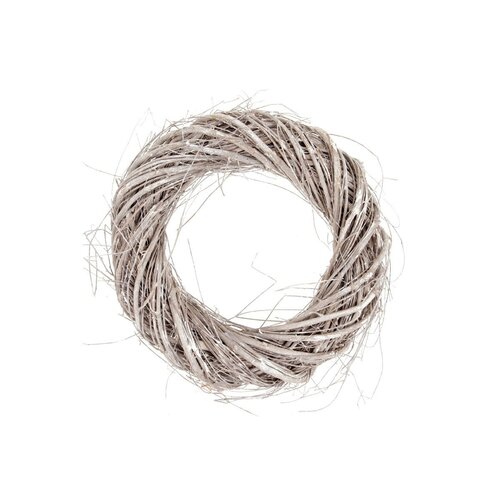 Pleteni venec, premer 35 cm, sivo-bel
