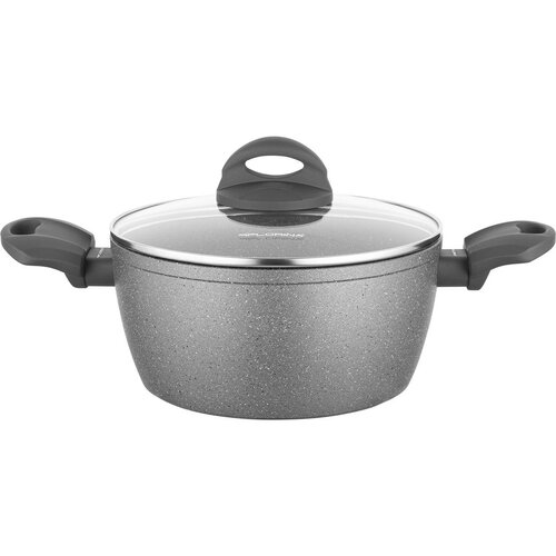 Florina Steintopf mit Deckel für Induktion und Gas, Lava Stone MG, 16 cm, 1,2 l