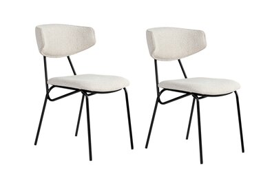 Set de scaune de sufragerie Nancy White and Black,2 buc.