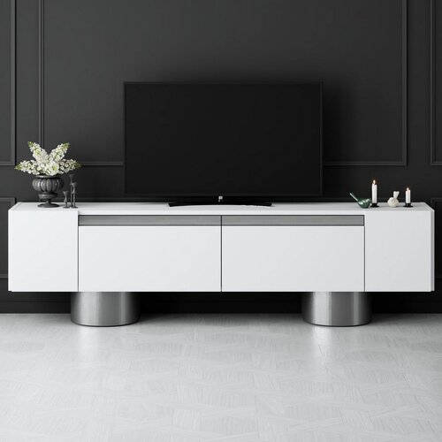 Măsuță TV Bohem White and Silver