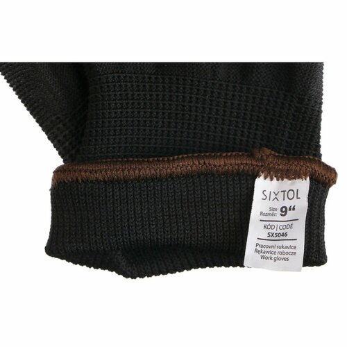 Sixtol Delovne poliestrske rokavice GLOVE PE-PU 9črne, velikost 9"