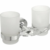 SAPHO XR900 X-Round Uchwyt szczoteczki ze szklankami, srebrny