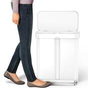 Simplehuman pedálos kuka szelektált hulladékhoz 58 l, fehér