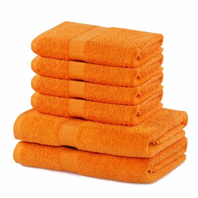 DecoKing Sada ručníků a osušek Marina oranžová, 6 ks