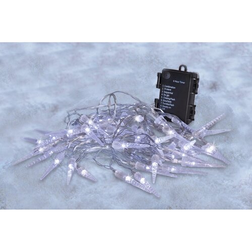 Solight Șir luminos de exterior cu 50 de gheață artificială din acrilat cu LED-uri, 7,5 m
