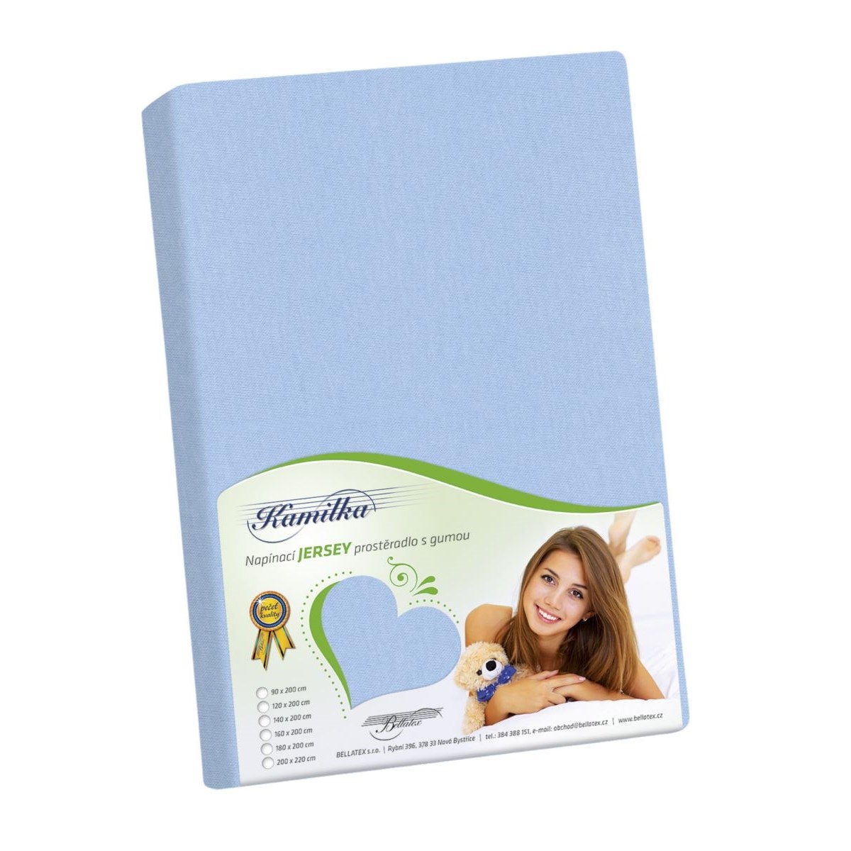Bellatex Jersey prestieradlo Kamilka svetlo modrá, 140 x 200 cm