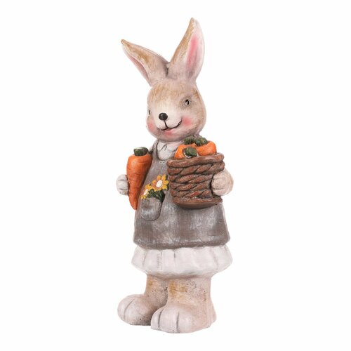 Sárgarépa nyúl kerti dekoráció, 21 x 15 x 42 cm