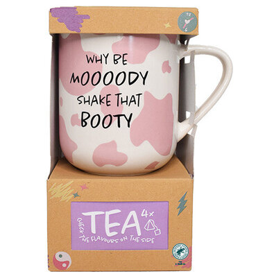 Why be moody shake that booty, Becher und Tee-Geschenkset