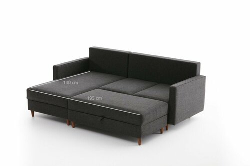 Sofa narożna Eva Lewa Antracyt