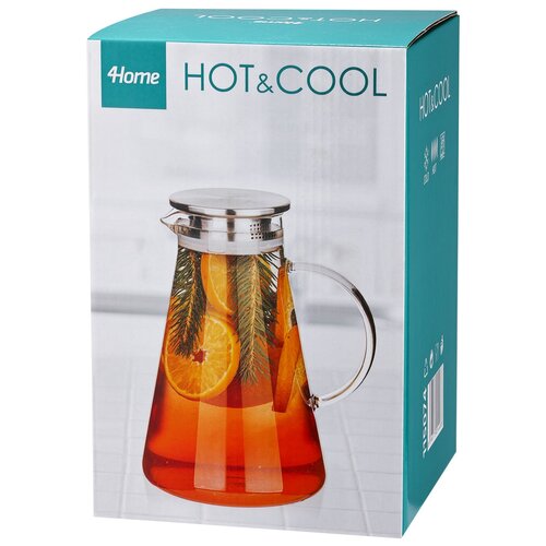 4Home Stekleni vrč z pokrovom Jug Hot&Cool, 1,8 l