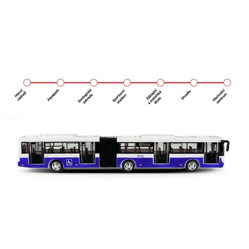Autobus przegubowy Rappa niebieski, 36 cm