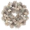 Świąteczny wieniec pokryty szronem z szyszkami, 26 cm