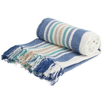 Baumwollteppich Stripes blue, 125 x 150 cm