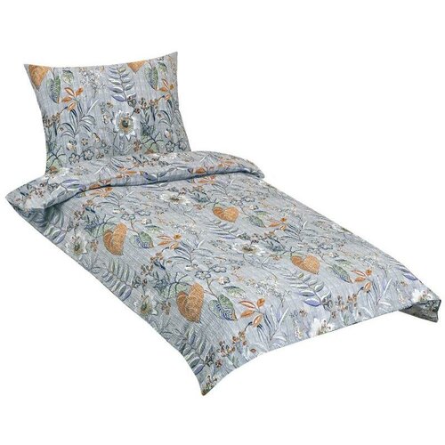 Bellatex Levelek krepp ágyneműhuzat lila, 140 x 220 cm, 70 x 90 cm