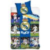 Lenjerie de pat, din bumbac, Real Madrid Mozaic, 140 x 200 cm, 70 x 80 cm