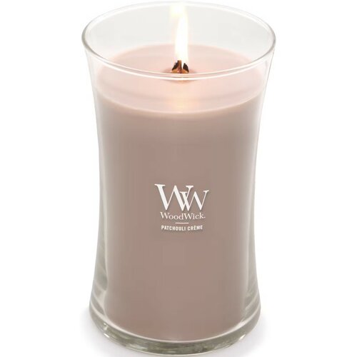 WoodWick Vonná sviečka váza veľká Patchouli Creme, 609 g