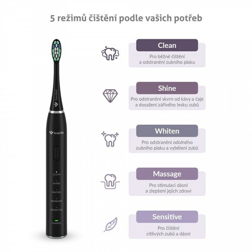 TrueLife Sonická zubná kefka SonicBrush Clean30, čierna