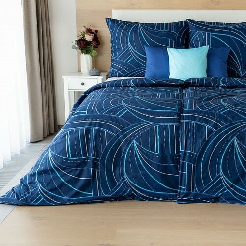 Lenjerie de pat Matějovský Deluxe Bedding Ezio Blue, 140 x 220 cm, 70 x 90 cm