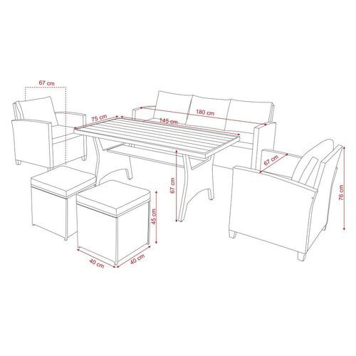 Set mare de mobilier de grădină pentru familie Alicante