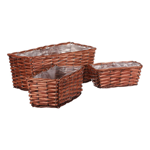 Übertopf-Set aus Weide Garden, 3 Stück, 3 Größenbraun  ,