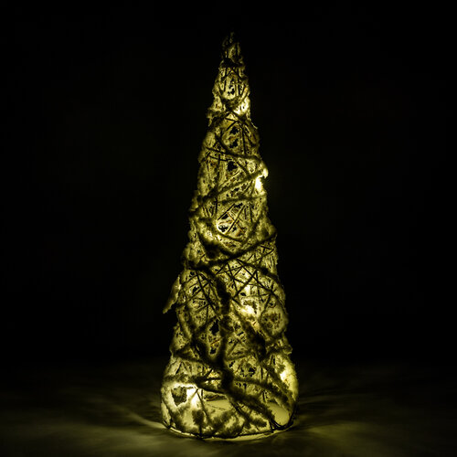 Zasnežený dekoratívny LED kužeľ Tree, 40 cm