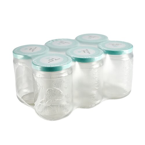 Set 6 borcane de conservare Made with love,390 ml.