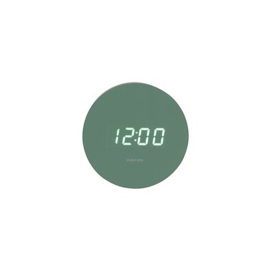 Karlsson 5981GR designerski zegar LED z alarmem,zielony, śr. 9 cm