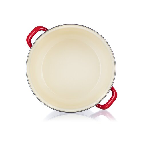 Banquet Milton zománcozott edény fedővel piros , 24 cm, 5,9 l
