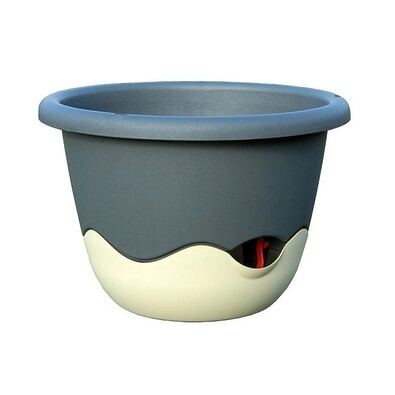 Plastia Горщик для квітів з автополивом Maretaсірий + бежевий, діам. 25 cм