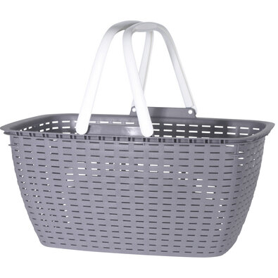Einkaufskorb Rattan 43 x 21,5 cm, grau