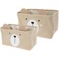 Hatu Kinder-Stoffaufbewahrungskorb, beige, 2 Stück