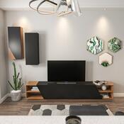 Televízny stolík so skrinkou Zebra Black and Teak