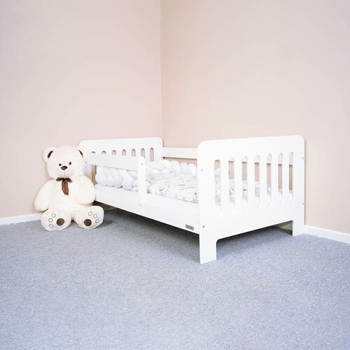 New Baby Detská posteľ so zábranou Erik biela, 160 x 80 cm
