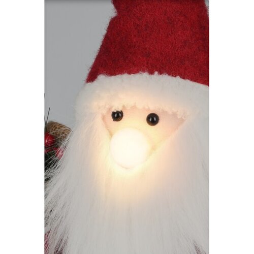 LED Santa se svítícím nosem, 41 cm, na baterie