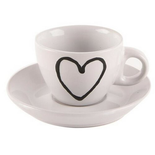 Orion Tasse mit Untertasse HEART 0,09 l, 6 Stück