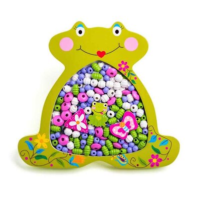 Woody Auffädeln-Perlen in Box Frosch