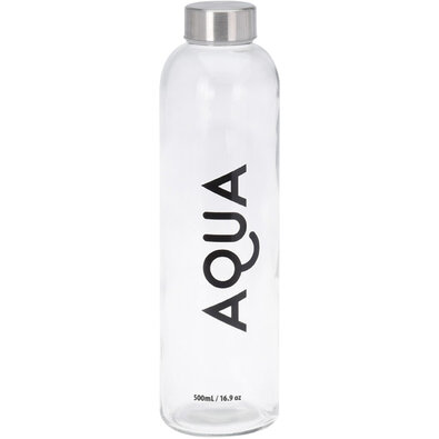 Sklenená fľaša na vodu Aqua, 500 ml