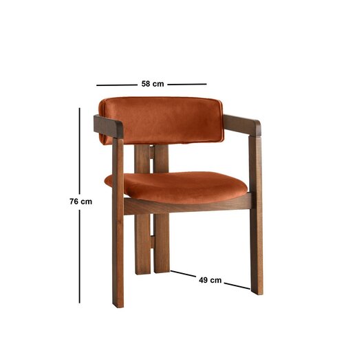 Scaun de sufragerie CO Tile Red and Walnut