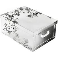 Коробка для зберігання з кришкою Орнамент 51 x 37x 24 см, біла