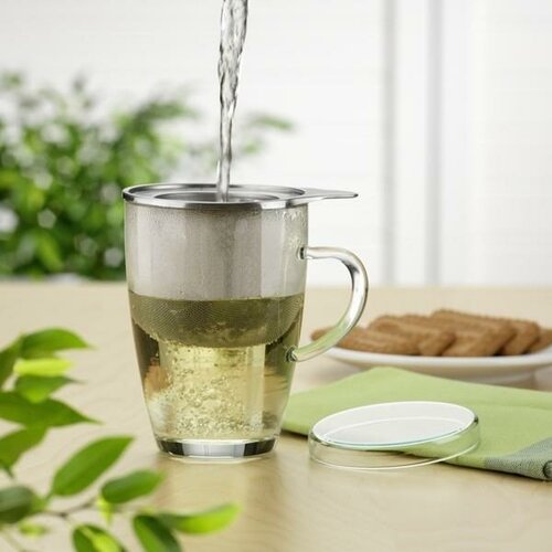 Simax 179 szklany kubek z sitkiem i pokrywką Tea for one 0,35 l