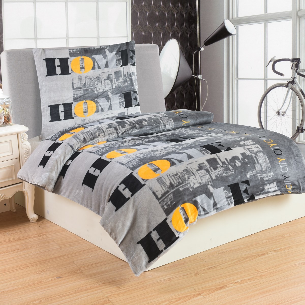 Jahu Obliečky mikroplyš Home City, 140 x 200 cm, 70 x 90 cm