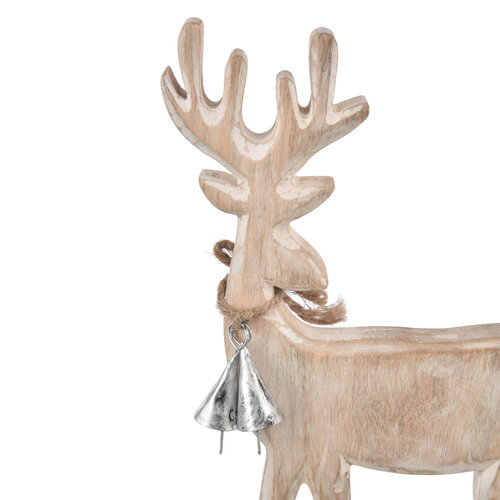 4Home Dekorace z mangového dřeva Nordic Reindeer, 33 cm
