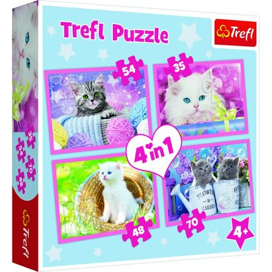 Trefl Puzzle Hravá koťata, 4 ks