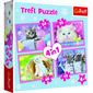 Trefl Puzzle Hravé mačiatka, 4 ks