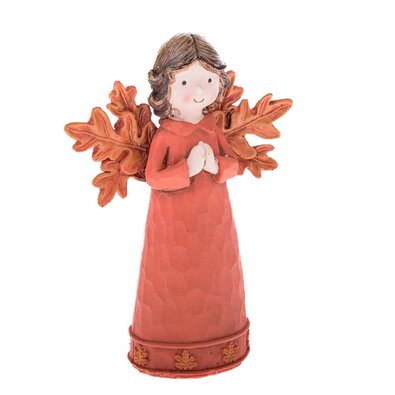 Jesenná dekorácia Stromový Anjel oranžová, 11 x 15,5 x 6 cm