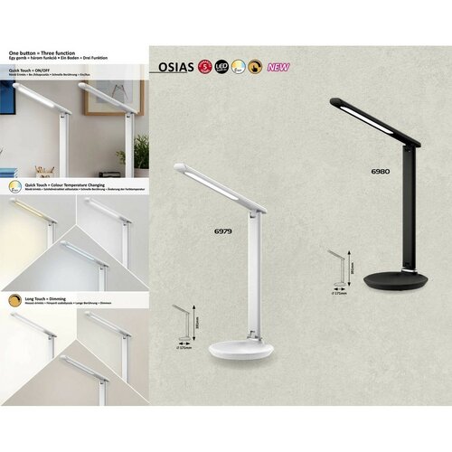 Rabalux 6980 stolní LED lampa Osias, černá